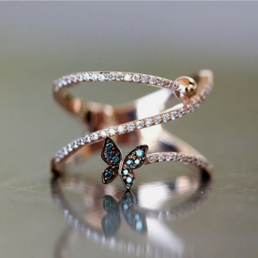 New Charm Butterfly Rose Gold Ring